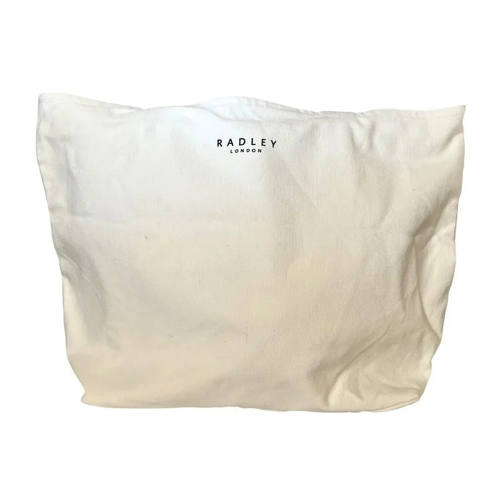 NWT Radley London Celebrate Scottie Dog White Canvas Top Zip Tote Bag